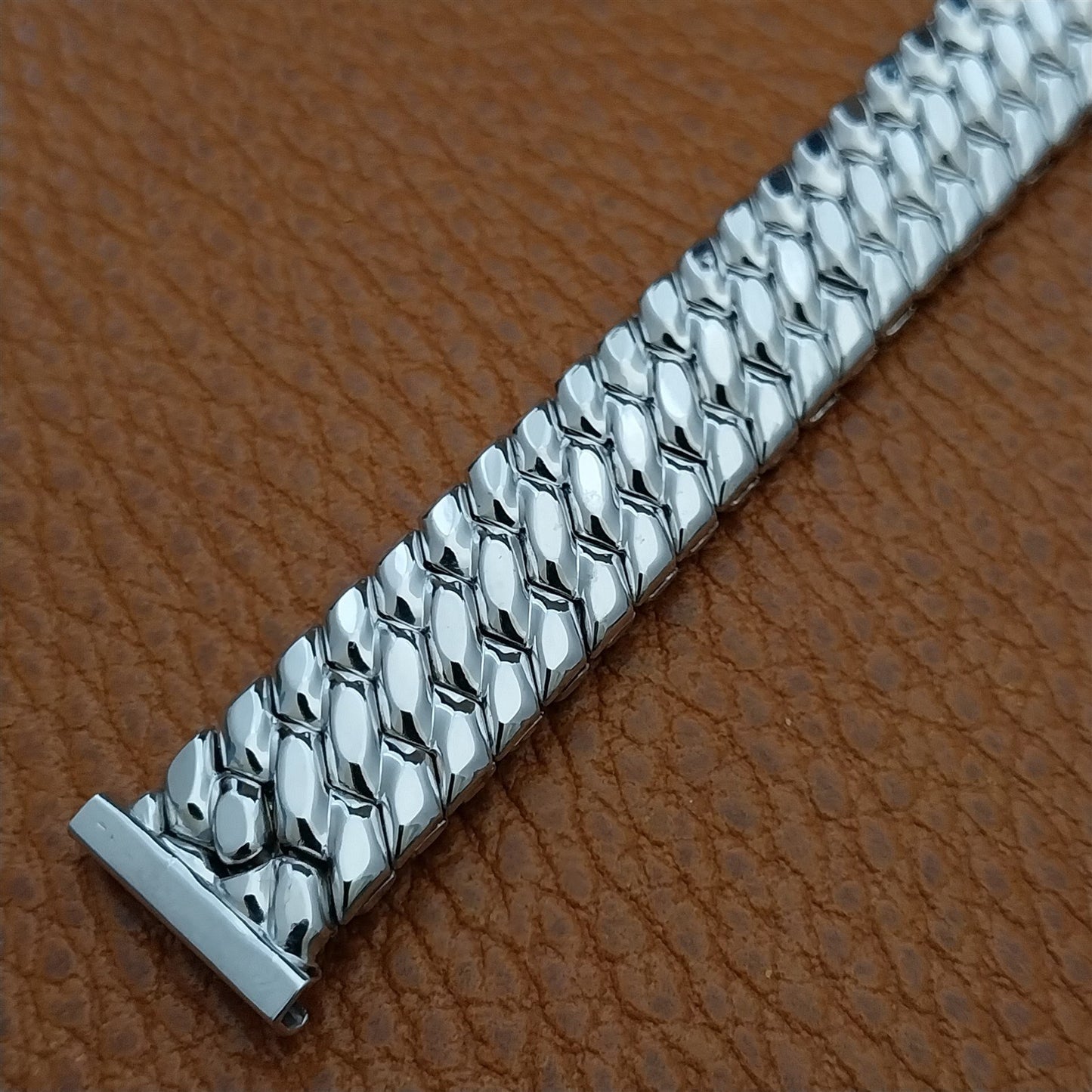 5/8" White Gold-Filled Speidel Golden Templar Unused 1950s Vintage Watch Band