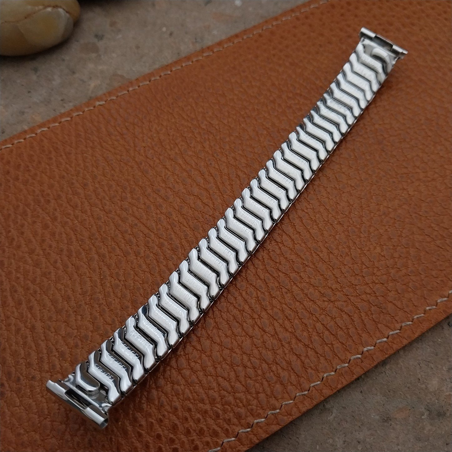 5/8" White Gold-Filled Speidel Golden Templar Unused 1950s Vintage Watch Band