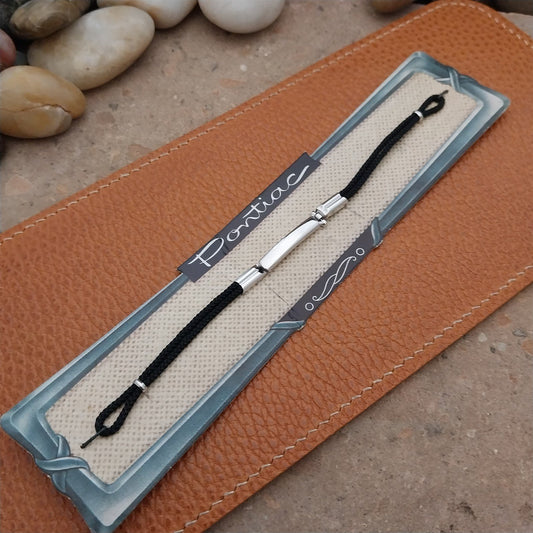 Vintage Ladies White Gold rgp Classic 50s Black Cordette NOS Cocktail Watch Band