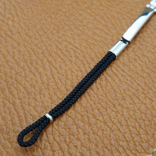 Vintage Ladies White Gold rgp Classic 50s Black Cordette NOS Cocktail Watch Band