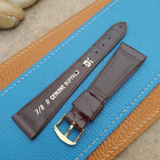 Vintage 22mm Downing Italy Unpadded Buffalo Unused Classic Tapered Watch Strap