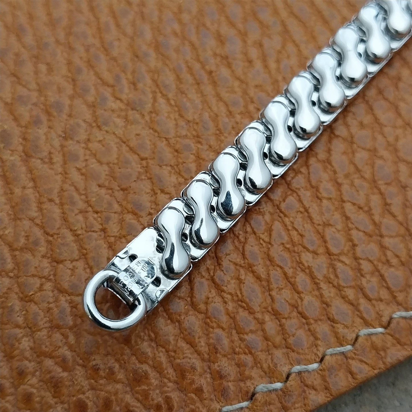 Vintage Ladies White Gold-Fill & Black Foster Unused 1960s Cocktail Watch Band