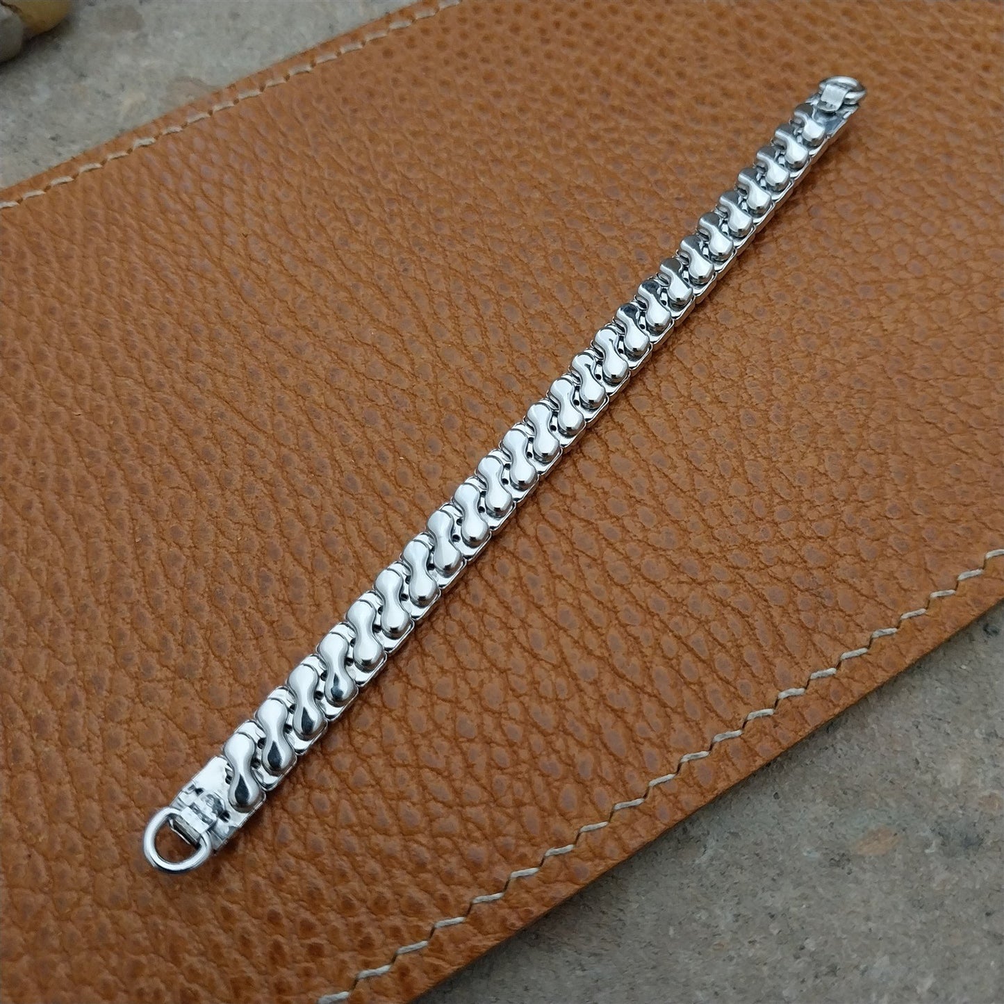 Vintage Ladies White Gold-Fill & Black Foster Unused 1960s Cocktail Watch Band