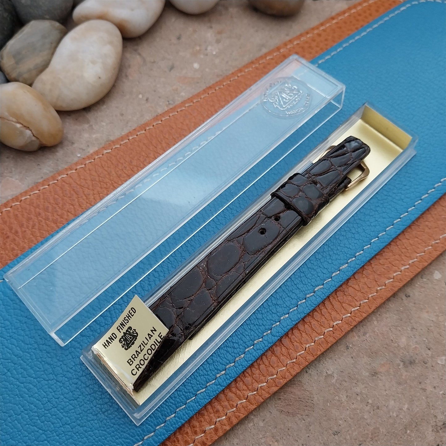 5/8" JB Champion Brown Brazilian Crocodile Unused NOS 1960s Vintage Watch Strap