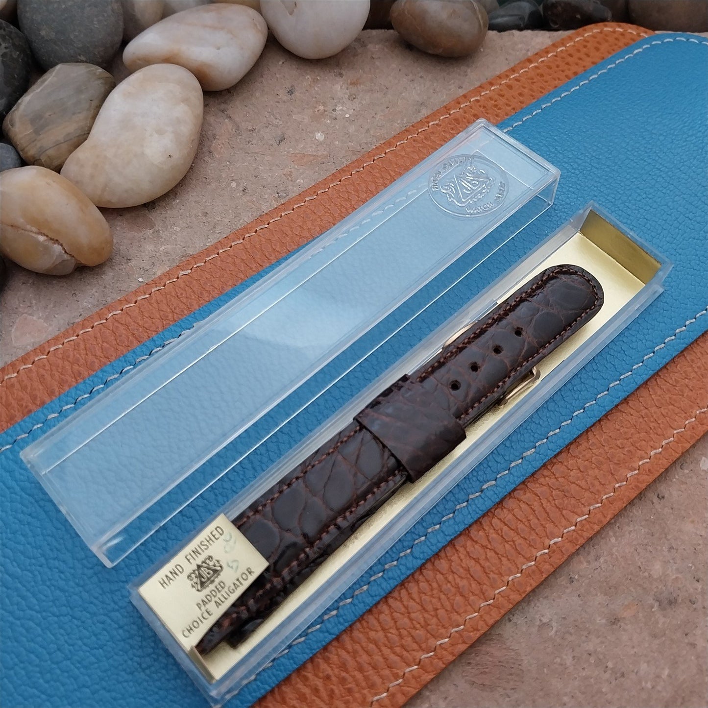 Vintage 5/8" JB Champion Brown Brazilian Crocodile Unused NOS 1950s Watch Strap