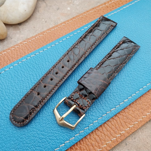 Vintage 5/8" JB Champion Brown Brazilian Crocodile Unused NOS 1950s Watch Strap