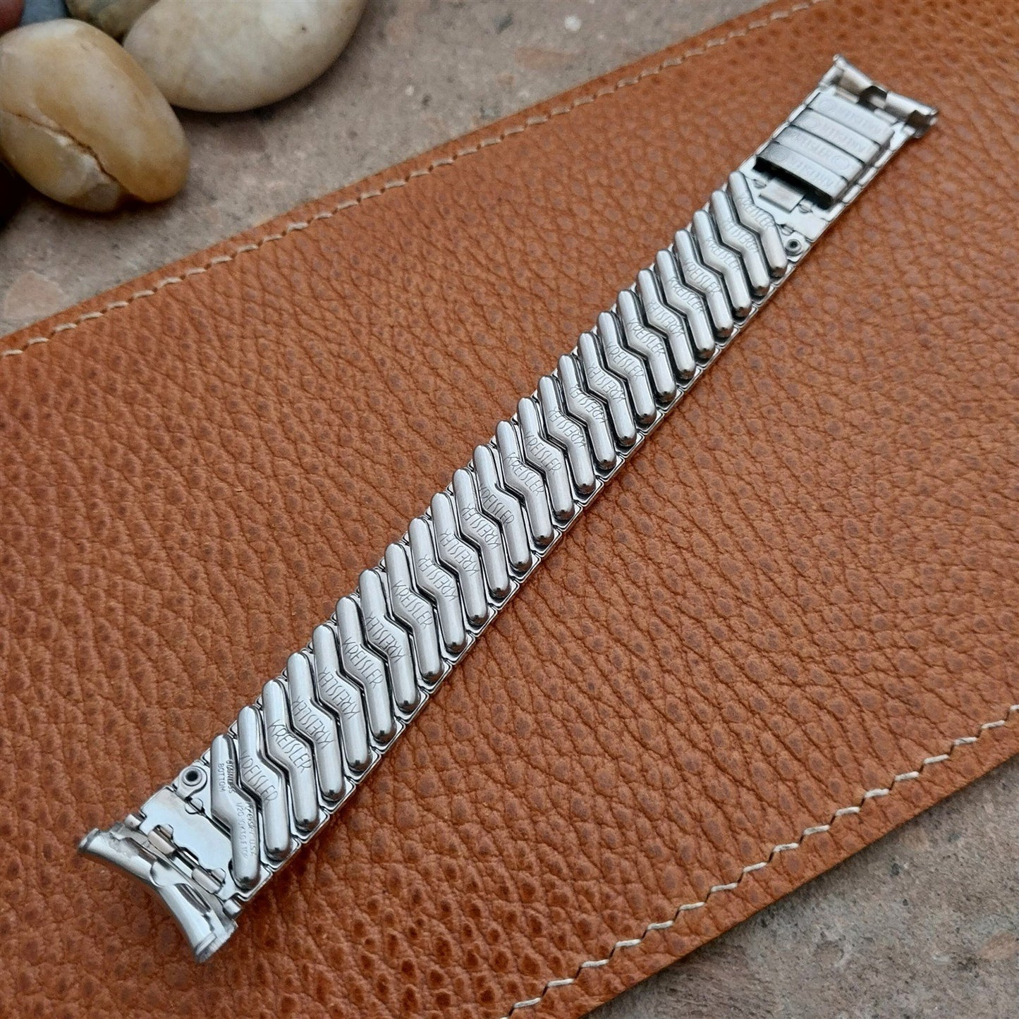 17mm Kreisler White Gold-Filled Classic Stretch Unused 1960s Vintage Watch Band