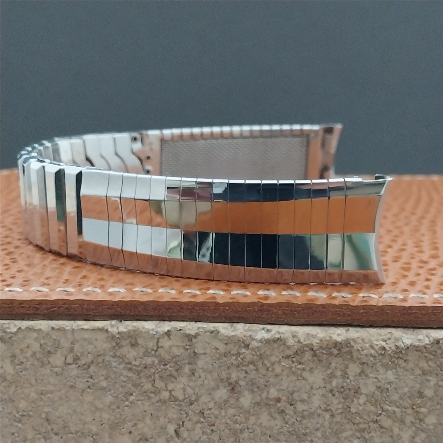 Vintage 17.2mm Stainless Steel Admiral Classic Stretch 1960s Unused Watch Band
