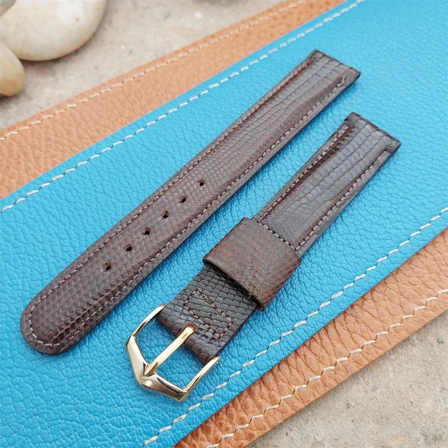 Vintage JB Champion USA 5/8" Brazilian Lizard Unused Classic 1960s Watch Strap