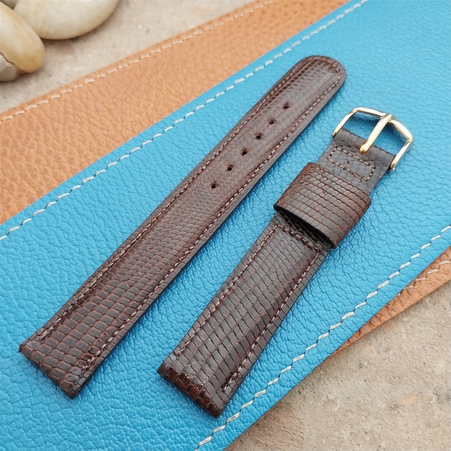 Vintage JB Champion USA 5/8" Brazilian Lizard Unused Classic 1960s Watch Strap