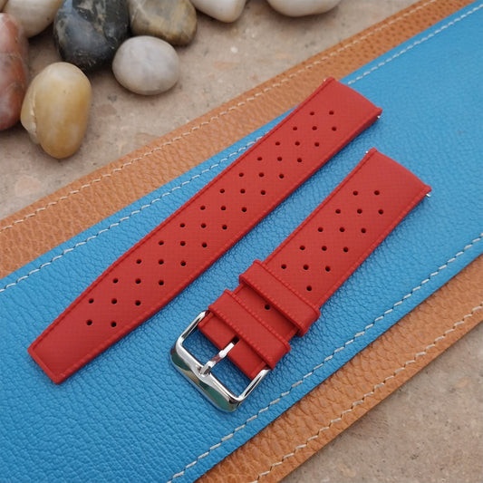22mm FKM Tropical Red Tapered Divers Watch Strap & Quick Release Spring Bars
