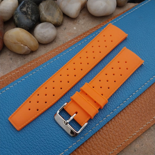 22mm FKM Tropical Orange Tapered Divers Watch Strap & Quick Release Spring Bars