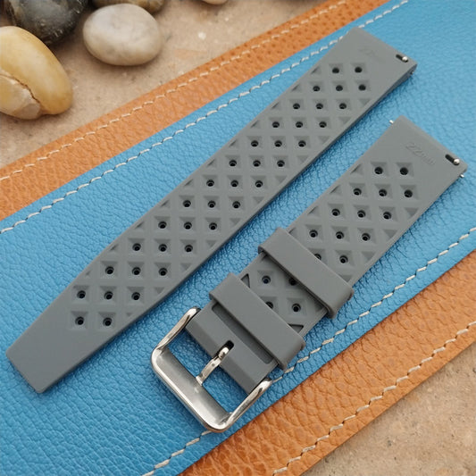 22mm FKM Tropical Gray Divers Tapered Watch Strap & Quick Release Spring Bars