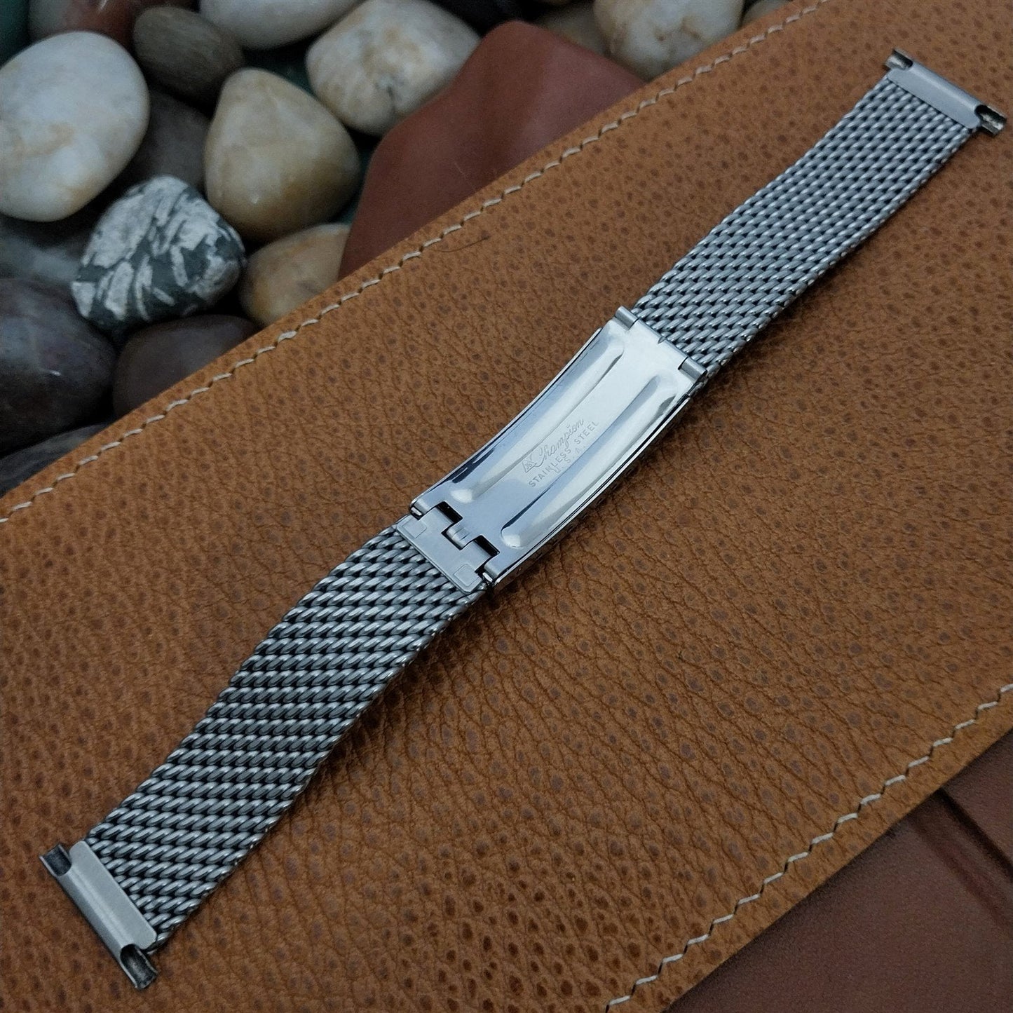 22mm Stainless Steel Thick Mesh Long JB Champion Unused 1960s Vintage Watch Band