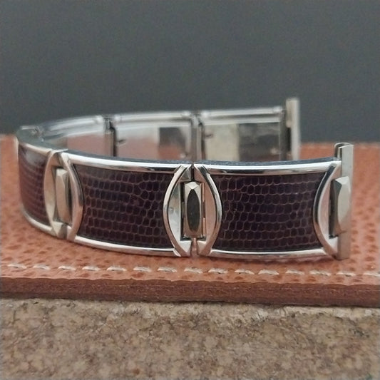 19mm 18mm 16mm 1950s Speidel Stainless & Lizard MCM Unused Vintage Watch Band
