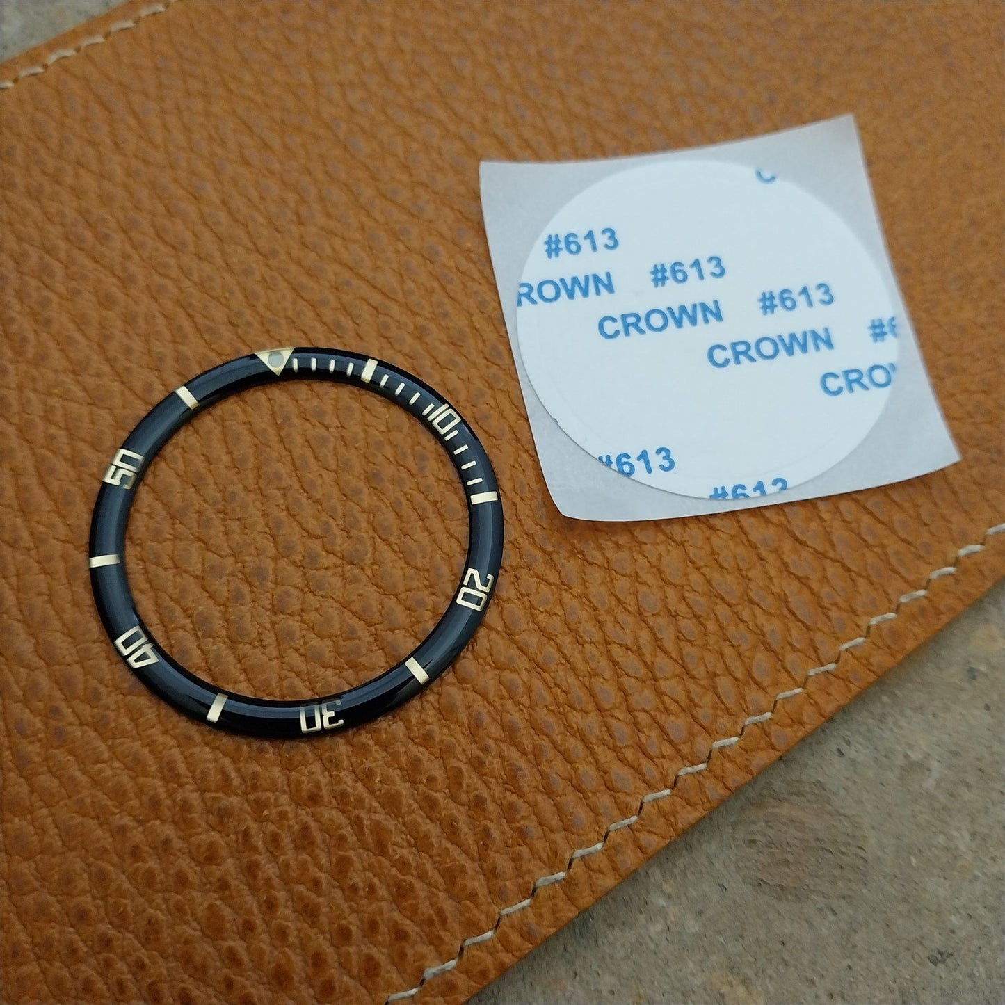 38mm Black & Gold Domed Resin Acrylic Watch Bezel Insert fits Seiko SKX007 SRPD