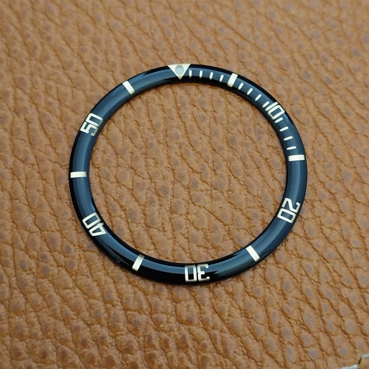 38mm Black & Gold Domed Resin Acrylic Watch Bezel Insert fits Seiko SKX007 SRPD