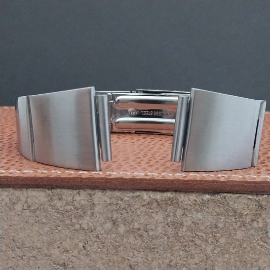 19mm Stainless Steel Bear Japan Classic Flared 1970s Unused Vintage Watch Band