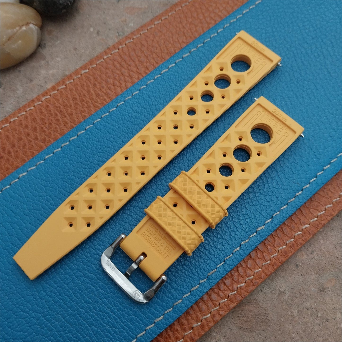 NSA 20mm Skindiver Tropical GT Rally Diver Yellow Watch Strap