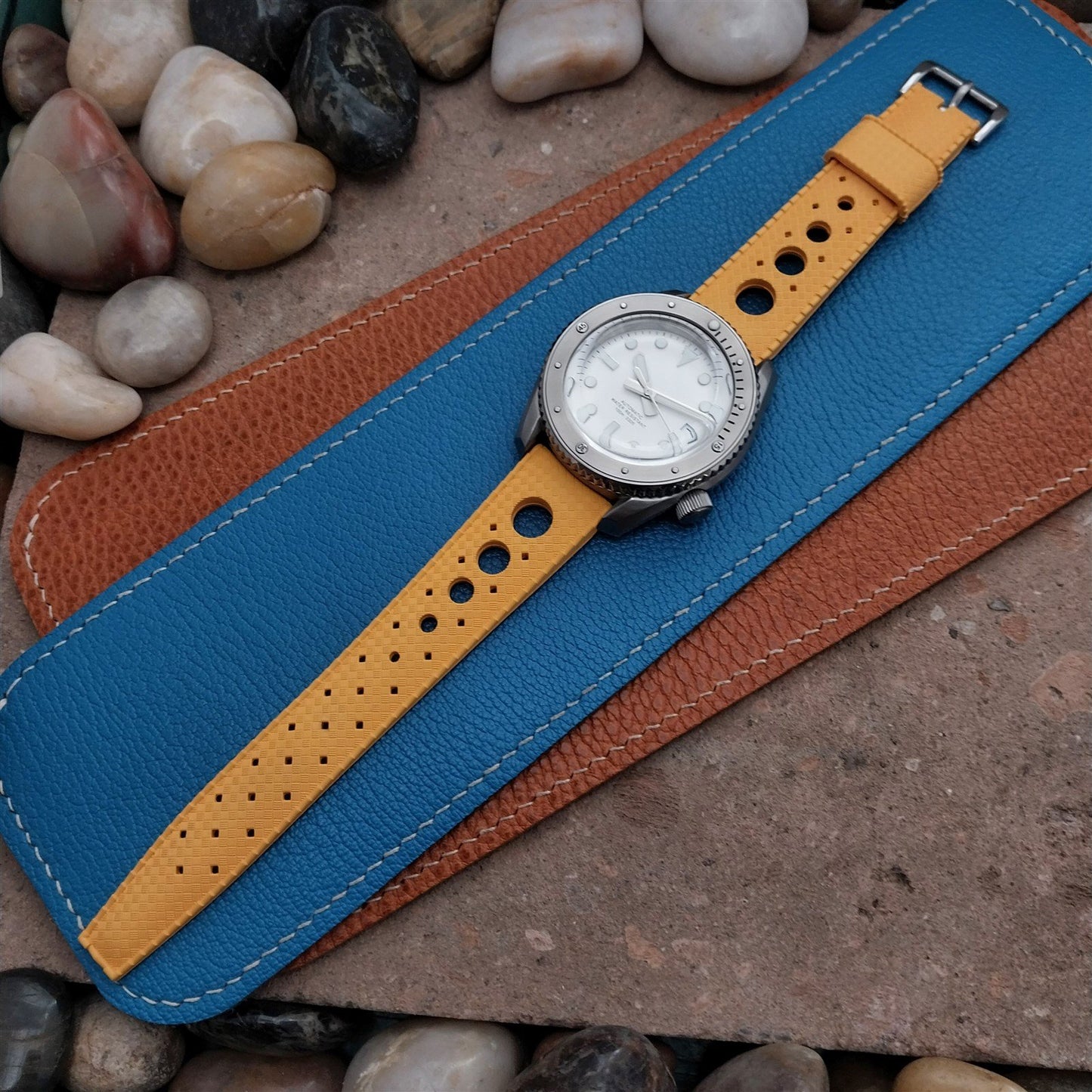 NSA 20mm Skindiver Tropical GT Rally Diver Yellow Watch Strap