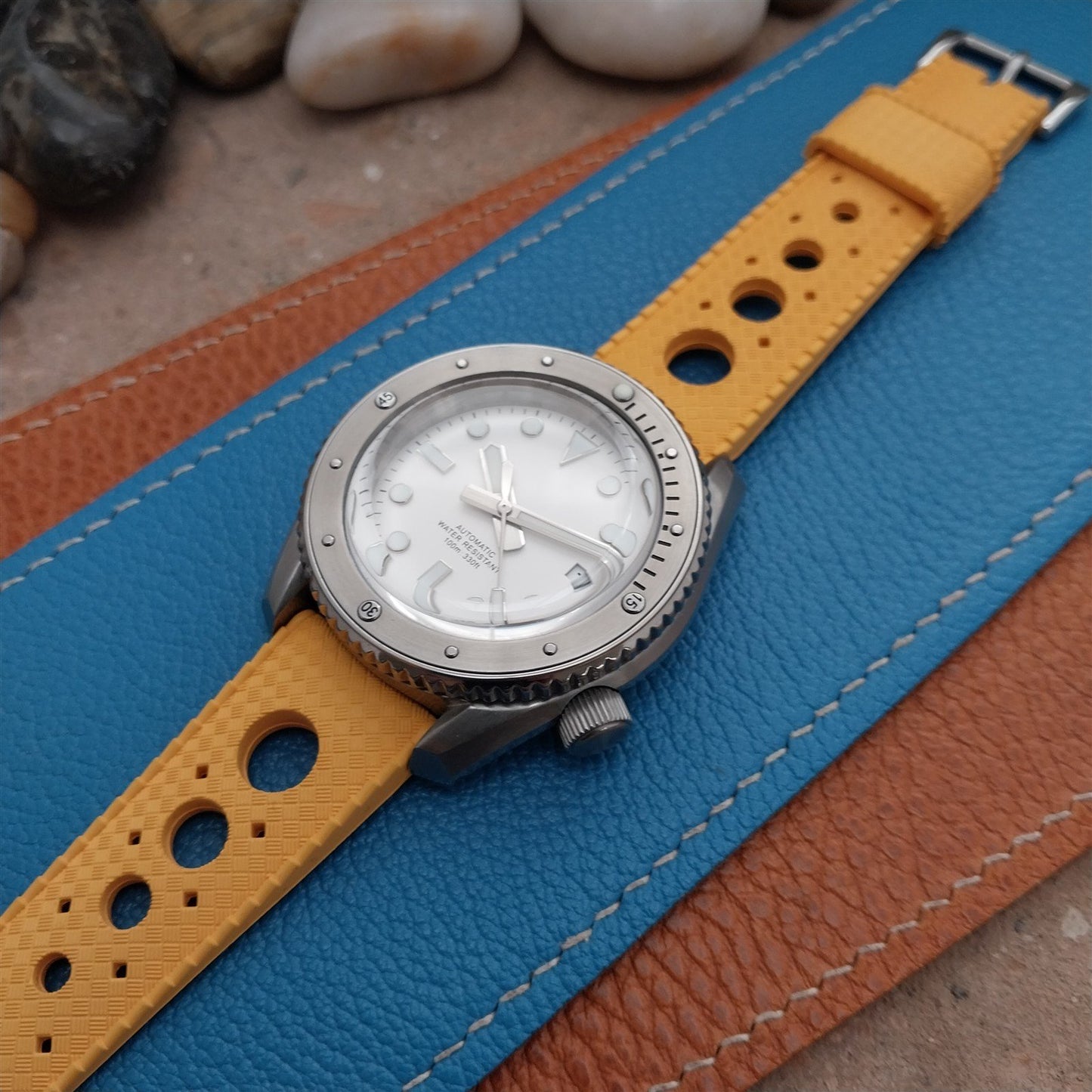 NSA 20mm Skindiver Tropical GT Rally Diver Yellow Watch Strap