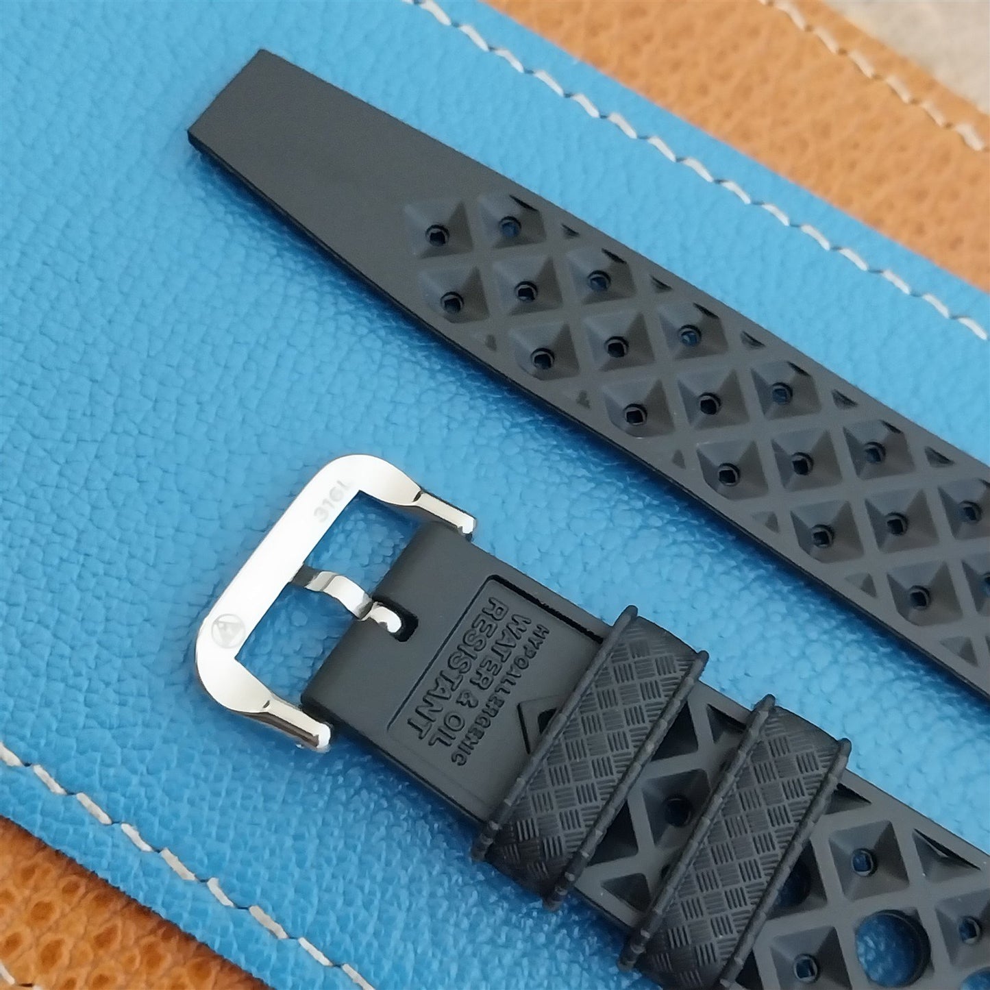 NSA 20mm Skindiver Tropical GT Rally Diver Black Watch Strap