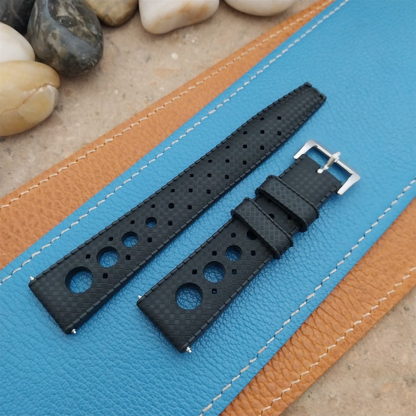 NSA 20mm Skindiver Tropical GT Rally Diver Black Watch Strap