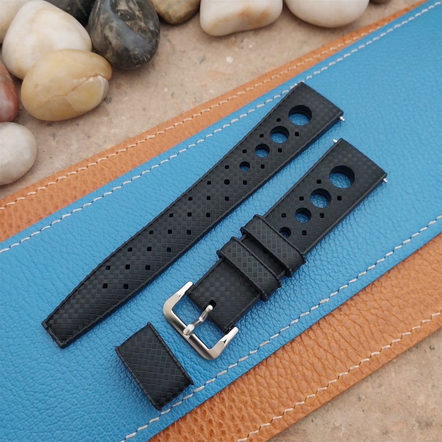 NSA 20mm Skindiver Tropical GT Rally Diver Black Watch Strap