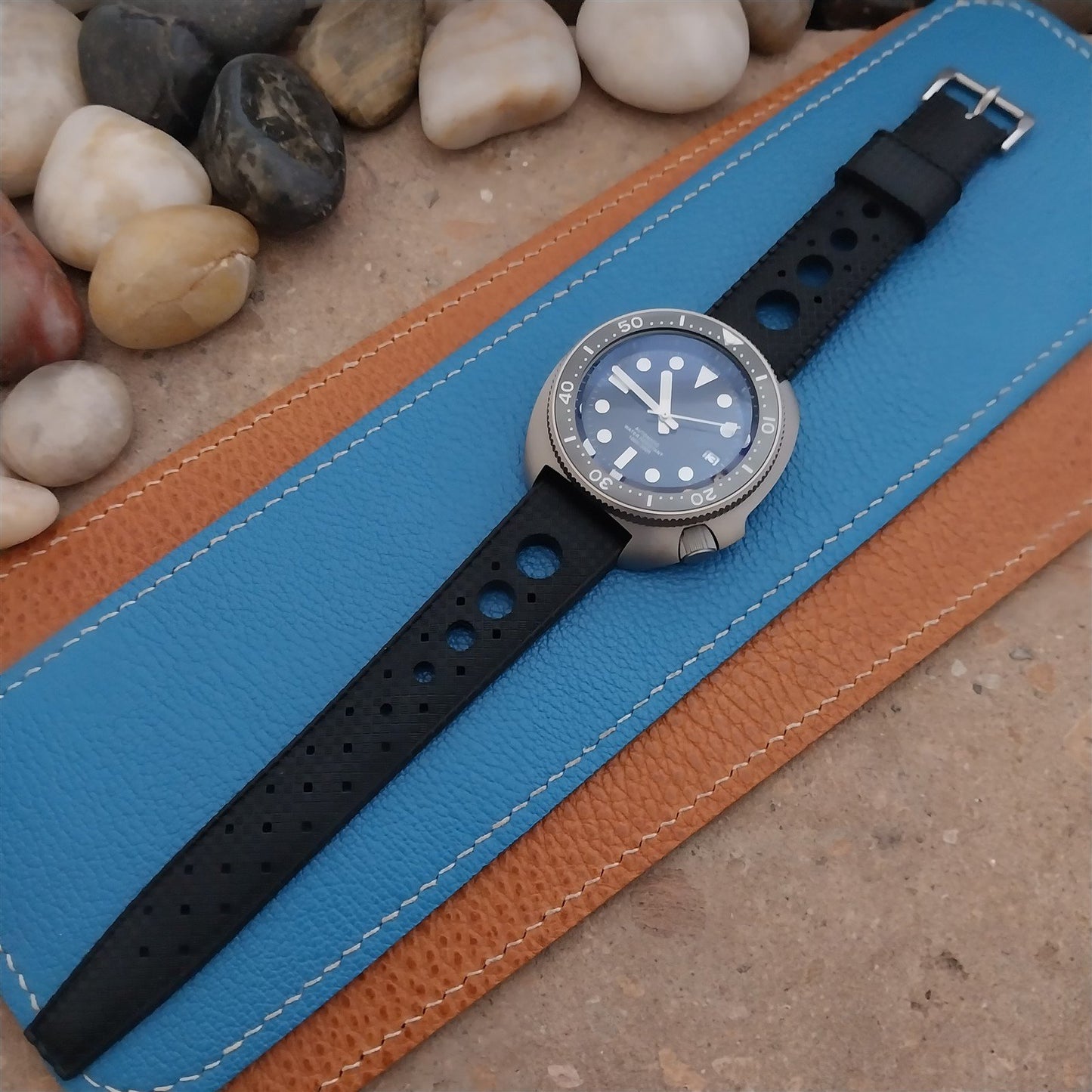 NSA 20mm Skindiver Tropical GT Rally Diver Black Watch Strap