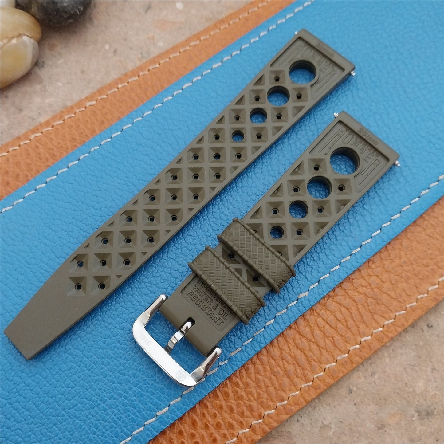 NSA 20mm Skindiver Tropical GT Rally Diver Army Green Watch Strap