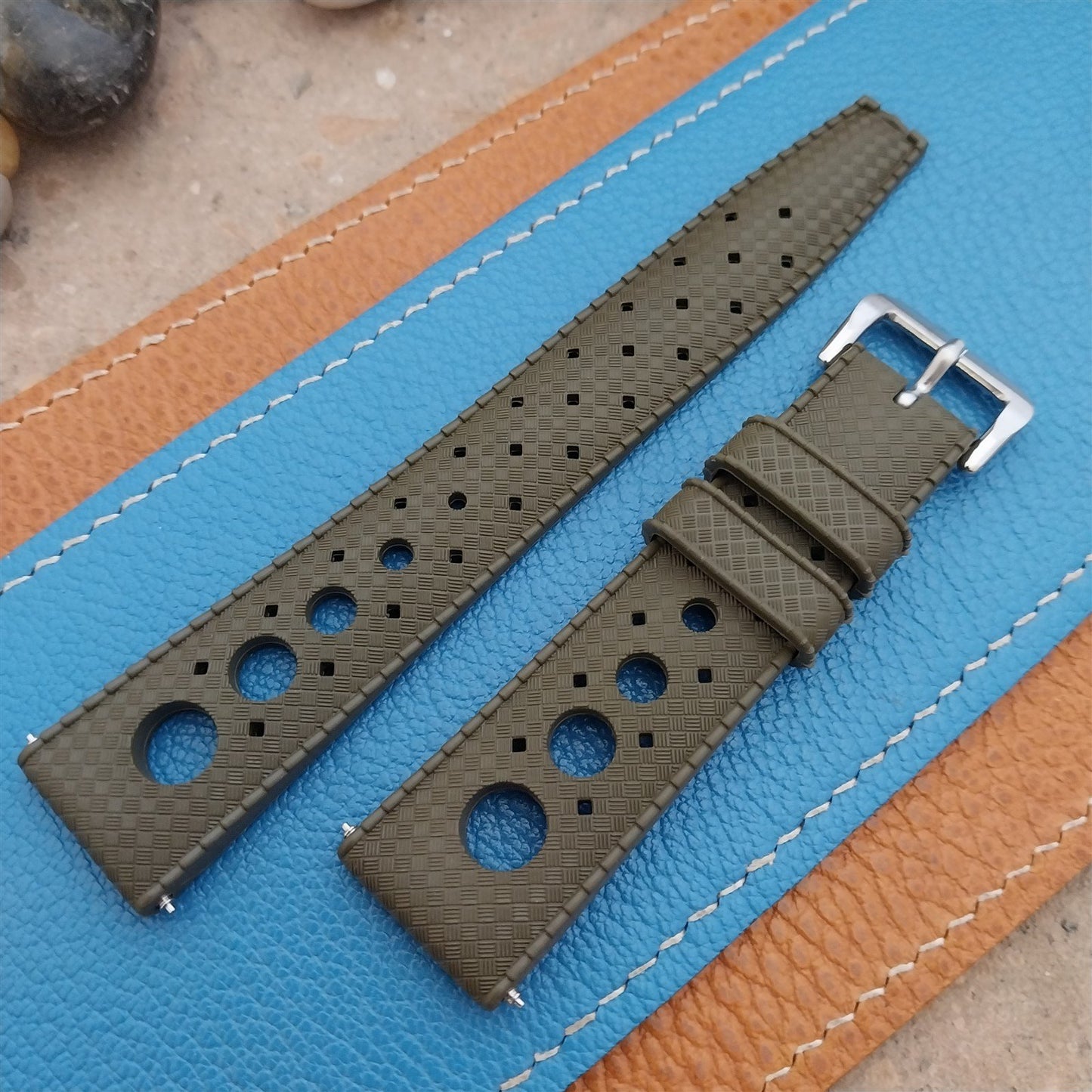 NSA 20mm Skindiver Tropical GT Rally Diver Army Green Watch Strap