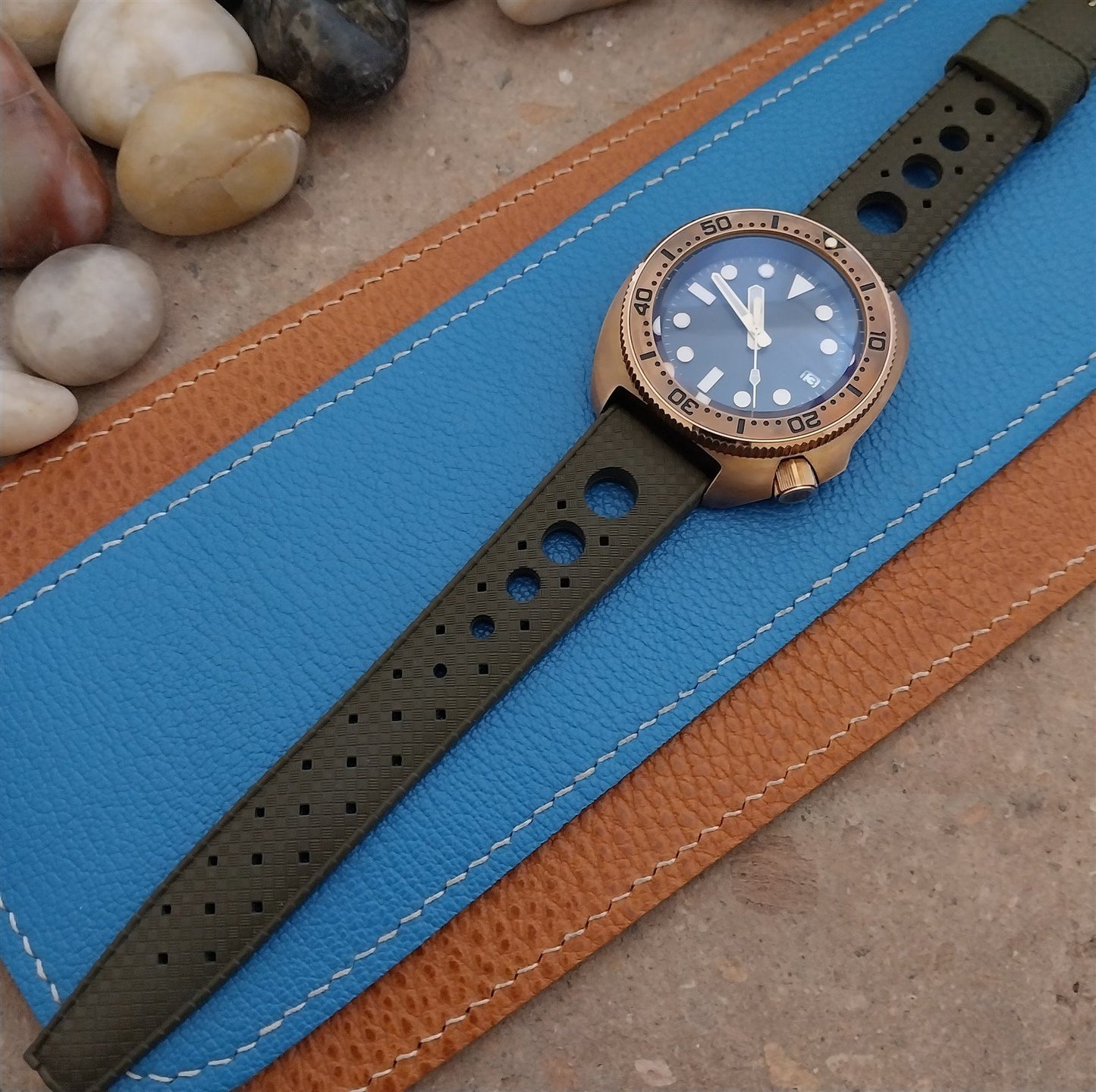 NSA 20mm Skindiver Tropical GT Rally Diver Army Green Watch Strap