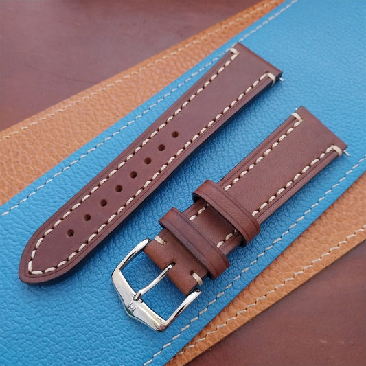 Brown 22mm Hirsch Liberty Artisan Leather Classic Tapered 22/20 Watch Strap