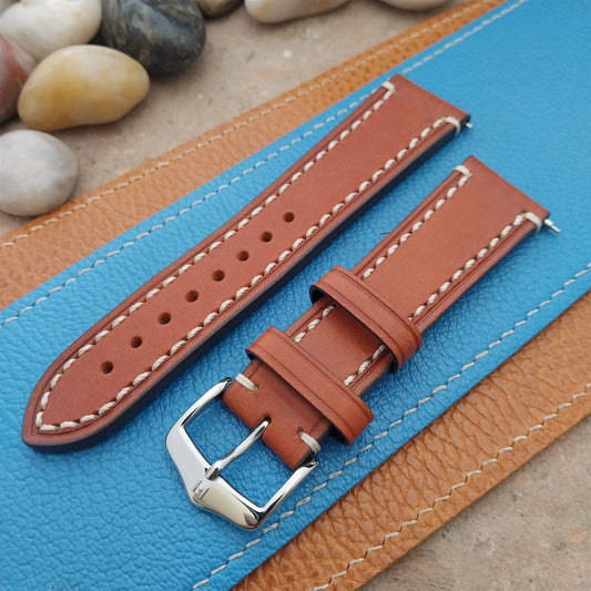 Gold Brown 22mm Hirsch Liberty Artisan Leather Classic Tapered 22/20 Watch Strap