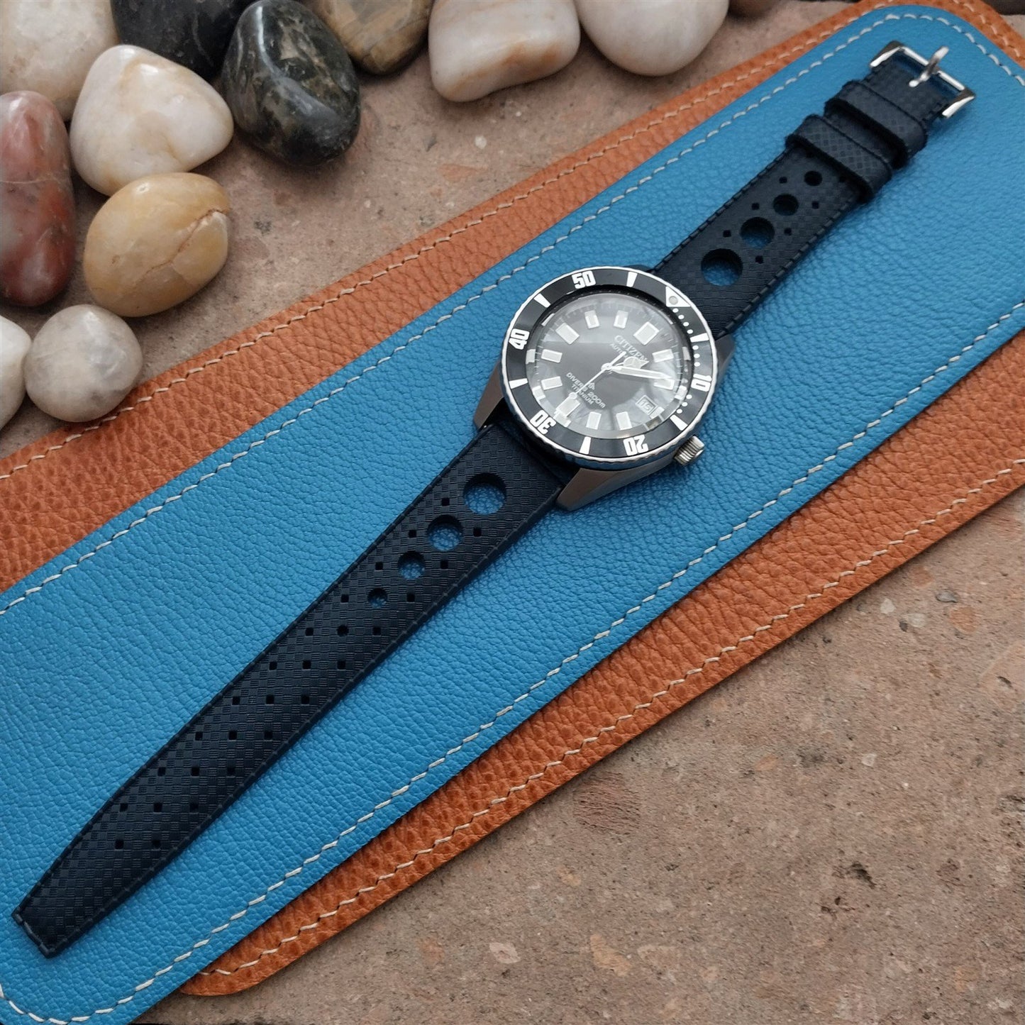 NSA 20mm Skindiver Tropical GT Rally Diver Blue Watch Strap