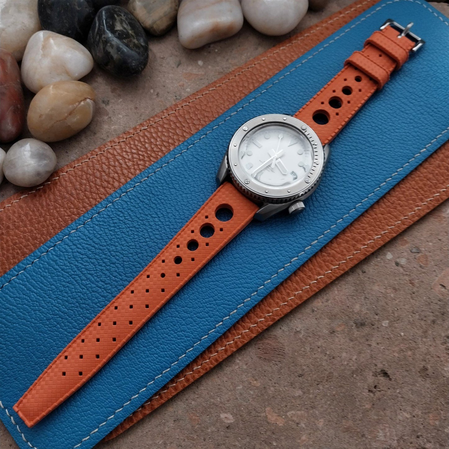 NSA 20mm Skindiver Tropical GT Rally Diver Orange Watch Strap