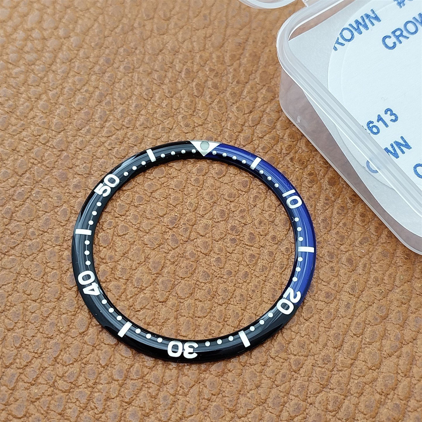 38mm Black & Blue Domed Resin Acrylic Watch Bezel Insert fits Seiko SKX007 SRPD