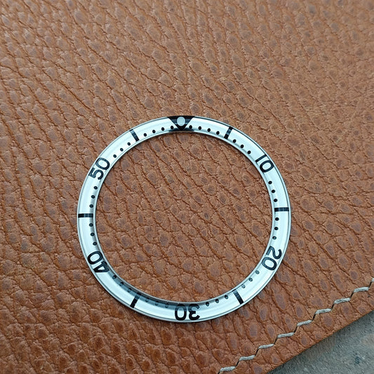 38mm Silver & Black Domed Acrylic Watch Bezel Insert fits Seiko SKX007 SRPD