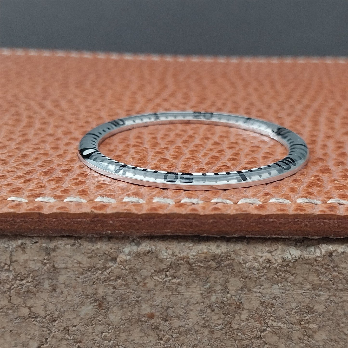 38mm Silver & Black Domed Acrylic Watch Bezel Insert fits Seiko SKX007 SRPD