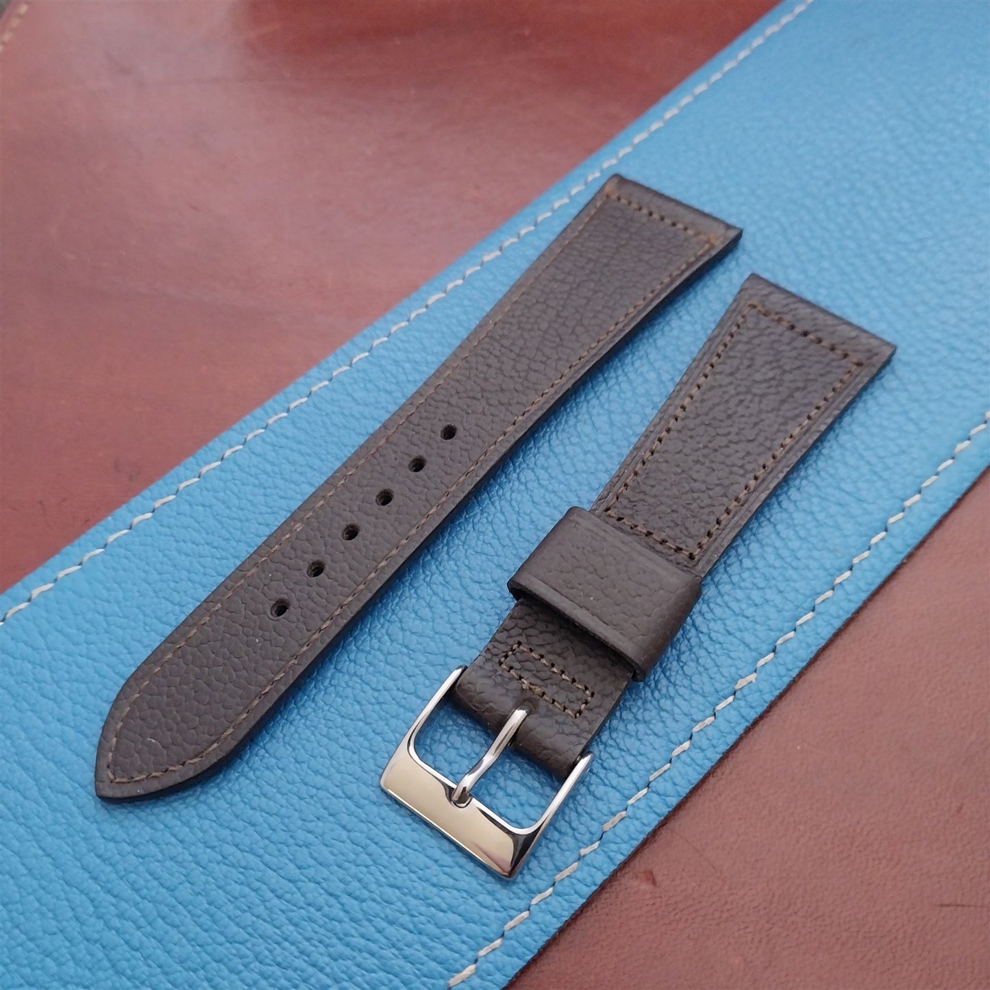 22mm Speidel Saddle Leather Tapered 16/22 Unused 1970s Vintage Watch Band