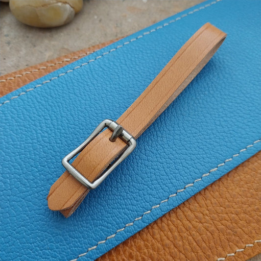 3/8" Tan English Bridle Leather Watch Fob Strap & Antique Nickel Finish Buckle