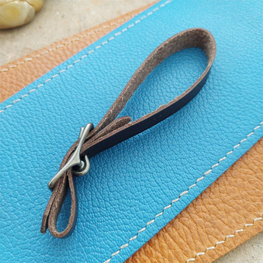 3/8" Brown English Bridle Leather Watch Fob Strap & Antique Nickel Finish Buckle