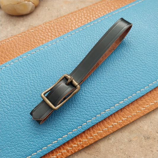 3/8" Shell Cordovan Vintage Pocket Watch Fob Strap Antique Brass Finish Buckle