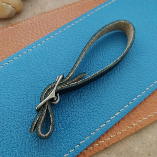 3/8" Black Saddle Leather Watch Fob Strap & Antique Nickel Finish Buckle