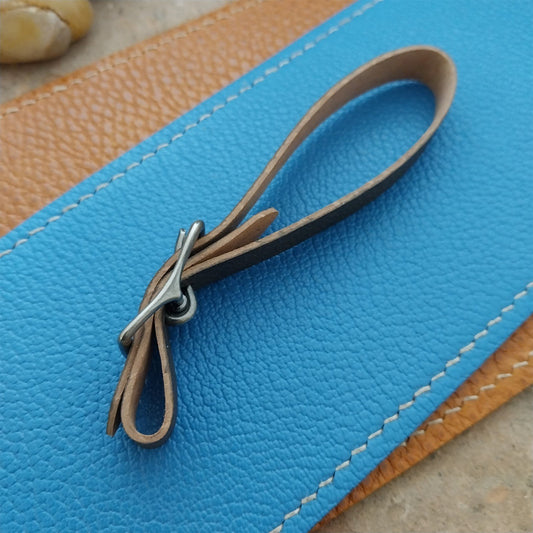 3/8" Gray Pigskin Leather Watch Fob Strap & Antique Nickel Finish Buckle