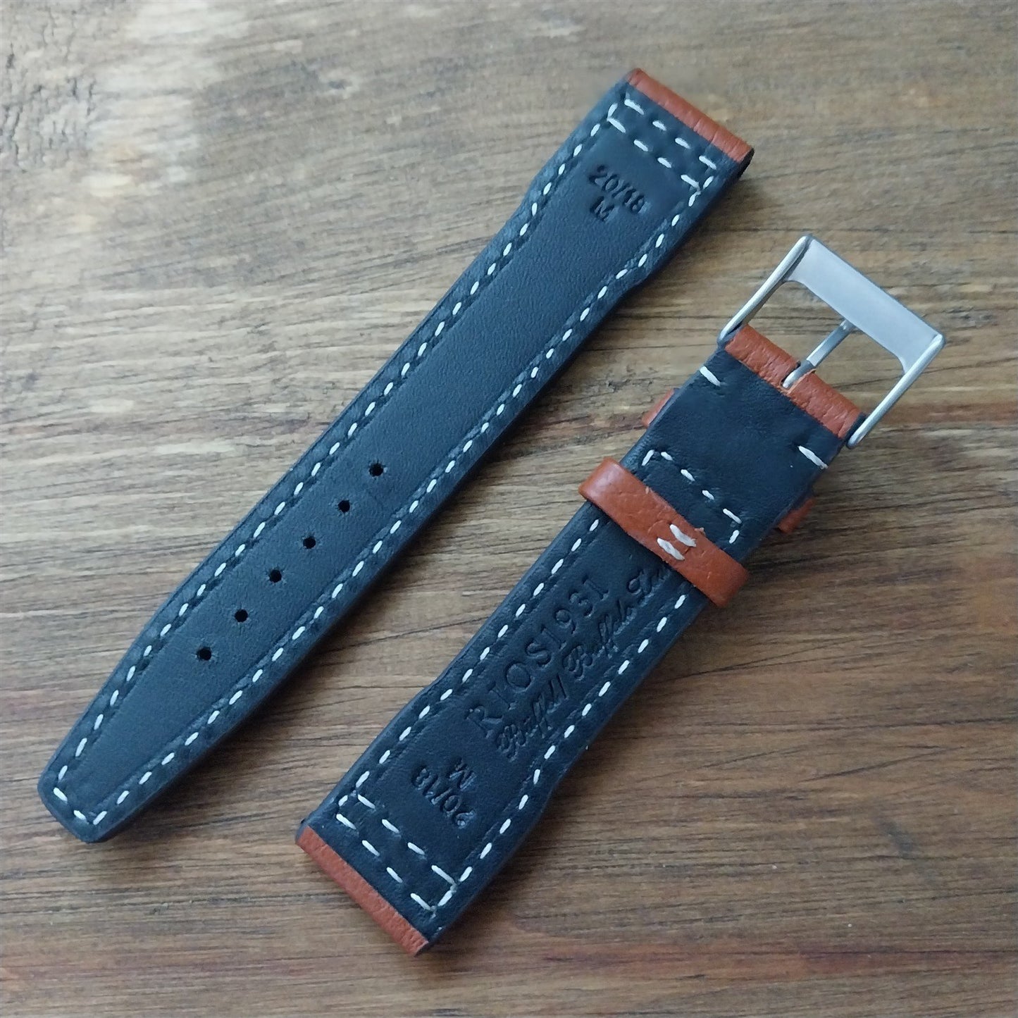 20mm Rios Typhoon Buffalo Leather 20/18 Aviator Pilot Watch Strap