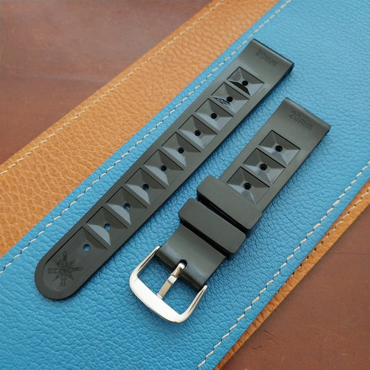 20mm TPU Rubber Black 6105 Willard Chocolate Bar Divers Watch Strap