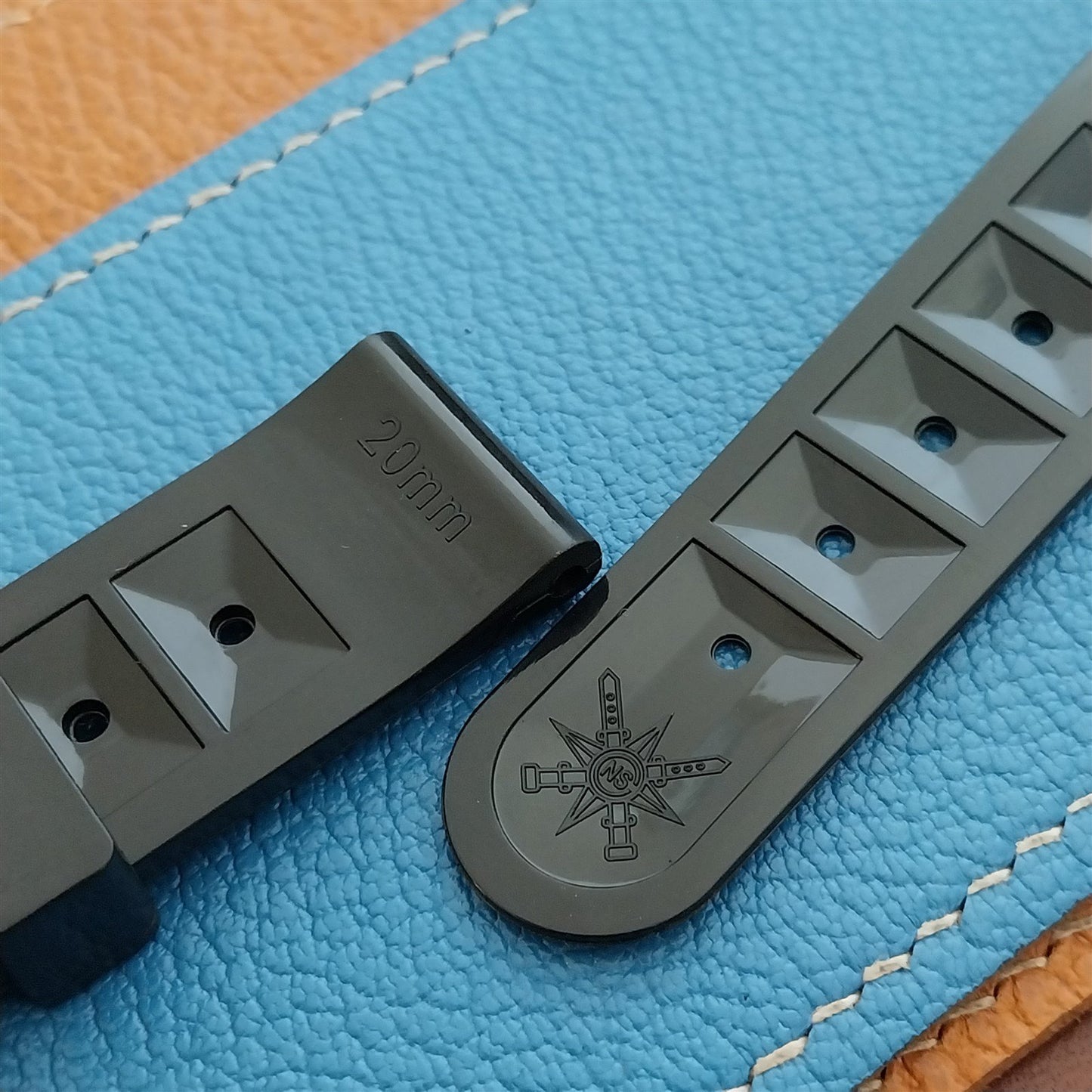 20mm TPU Rubber Black 6105 Willard Chocolate Bar Divers Watch Strap