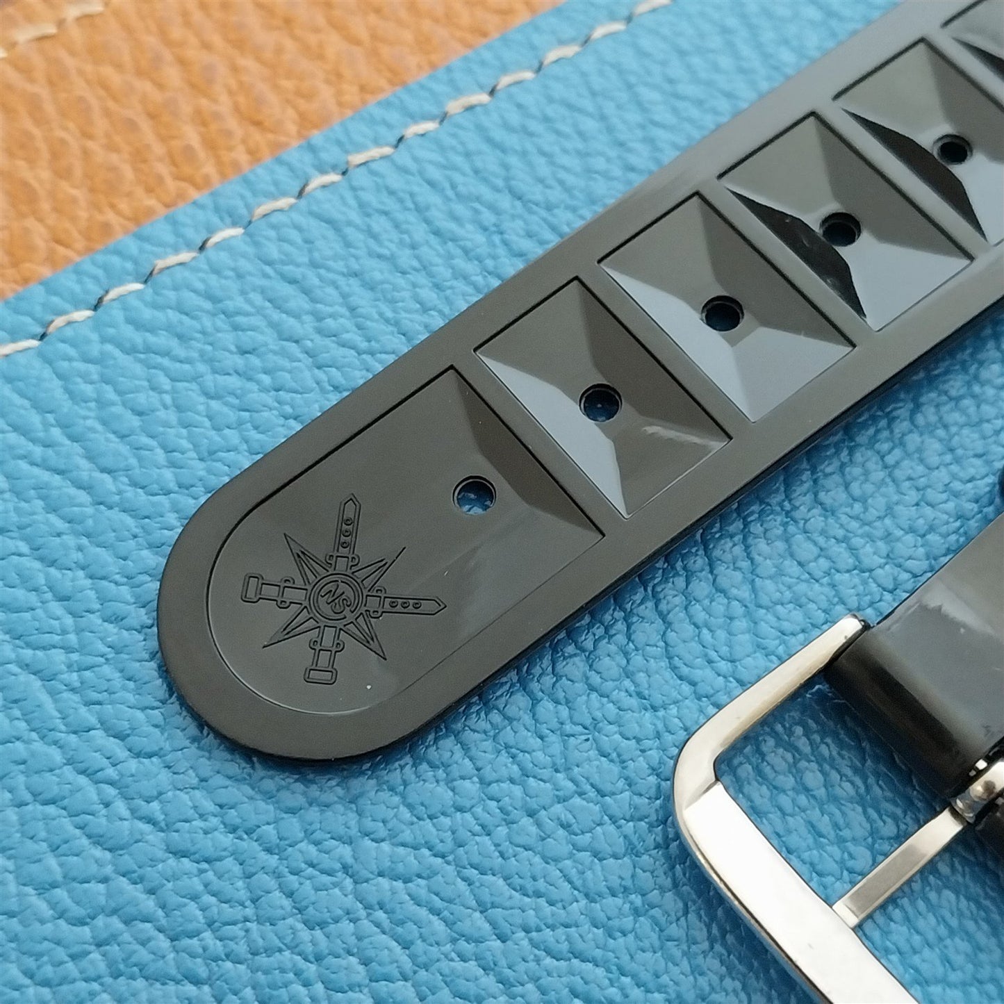 22mm TPU Rubber Black SRPD SXK Chocolate Bar Divers Watch Strap