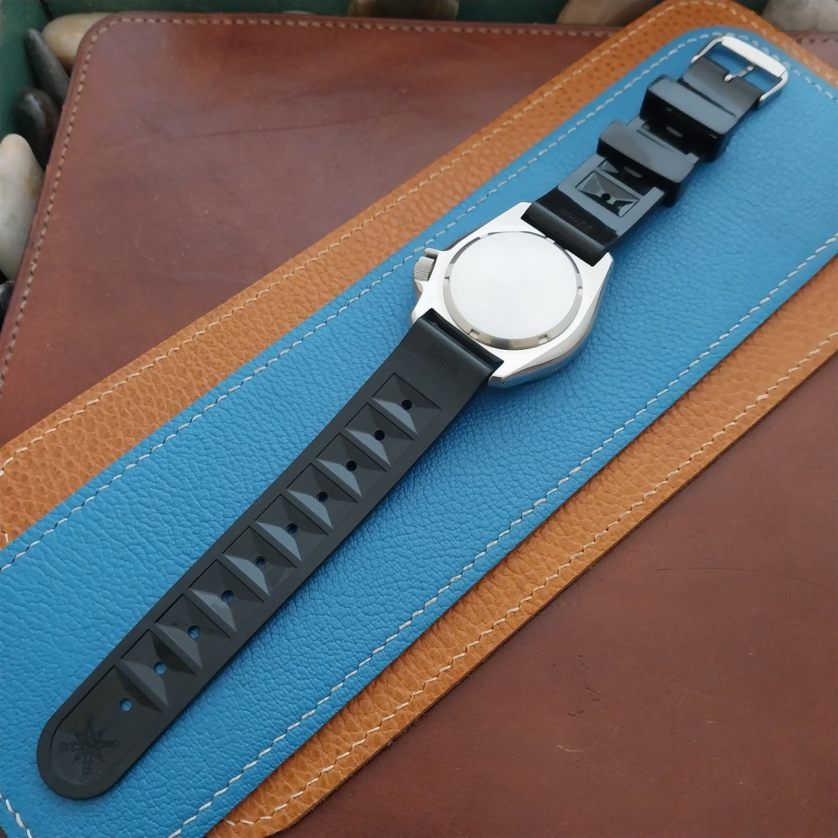 22mm TPU Rubber Black SRPD Tuna SKX Chocolate Bar Divers Watch Strap